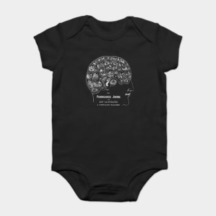 Phrenology Journal - Brain Science - Blueprint Style Anatomical Drawing Baby Bodysuit